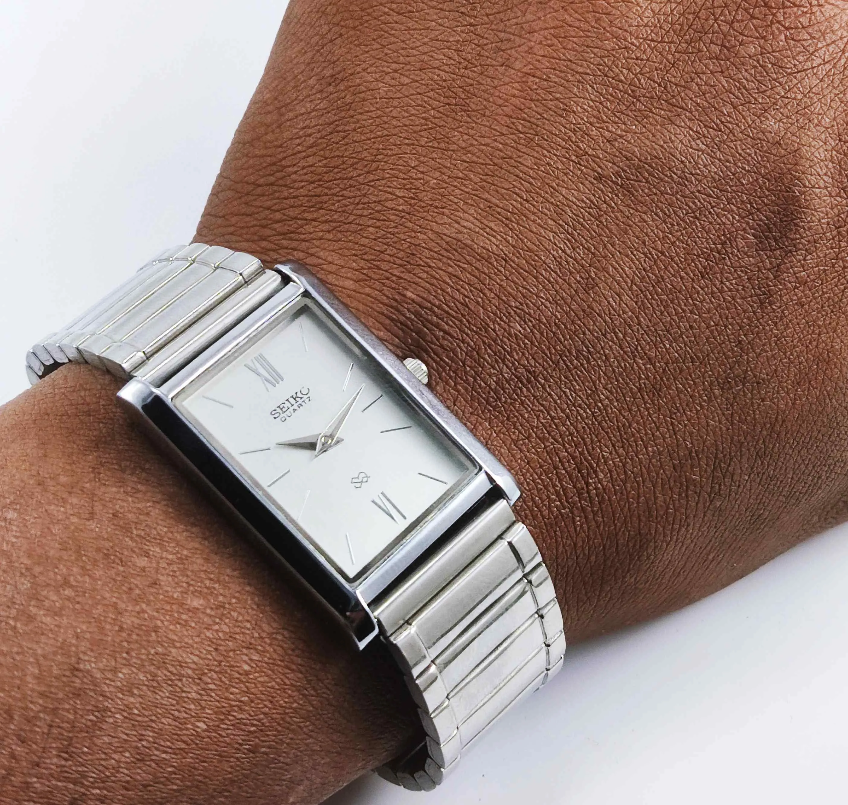 Seiko Quartz MIYOTA White Dial Silver Case Men's Watch