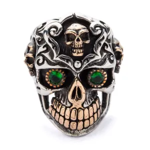 Silver Mexican Sugar Skull Mens Rings