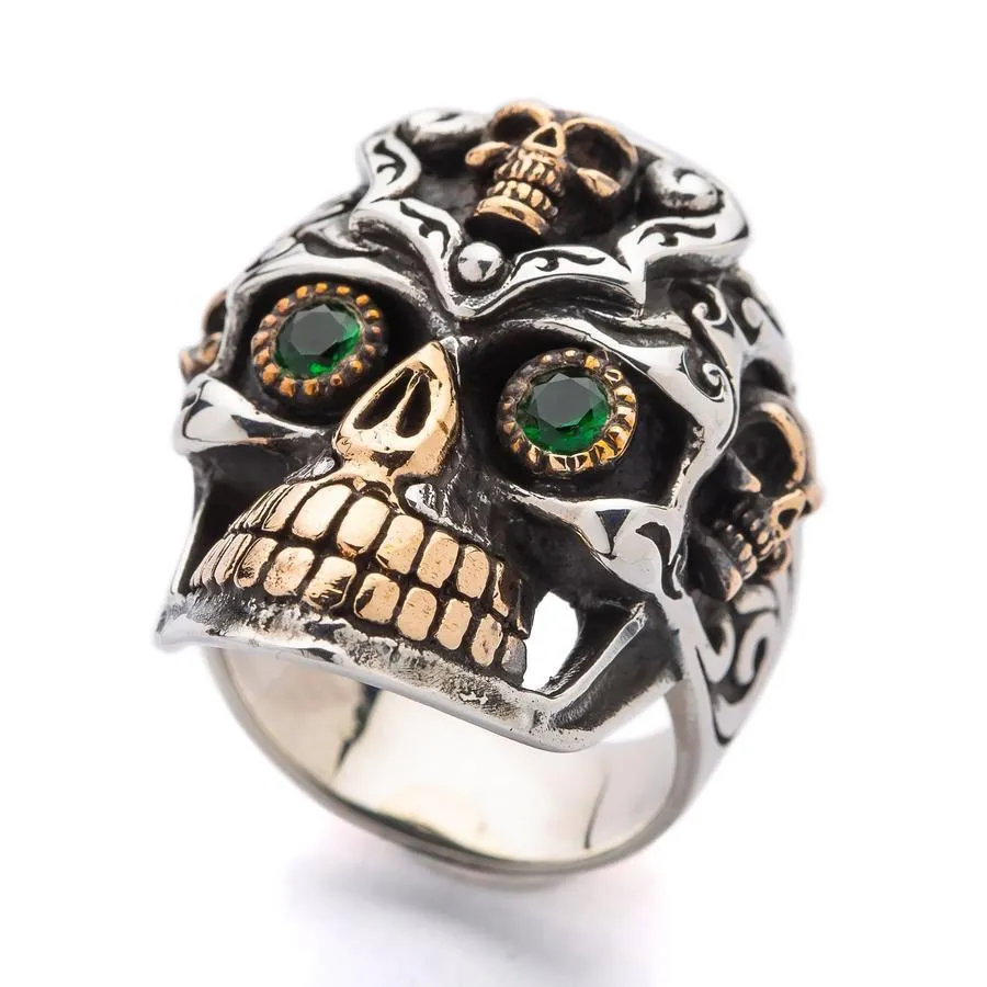 Silver Mexican Sugar Skull Mens Rings