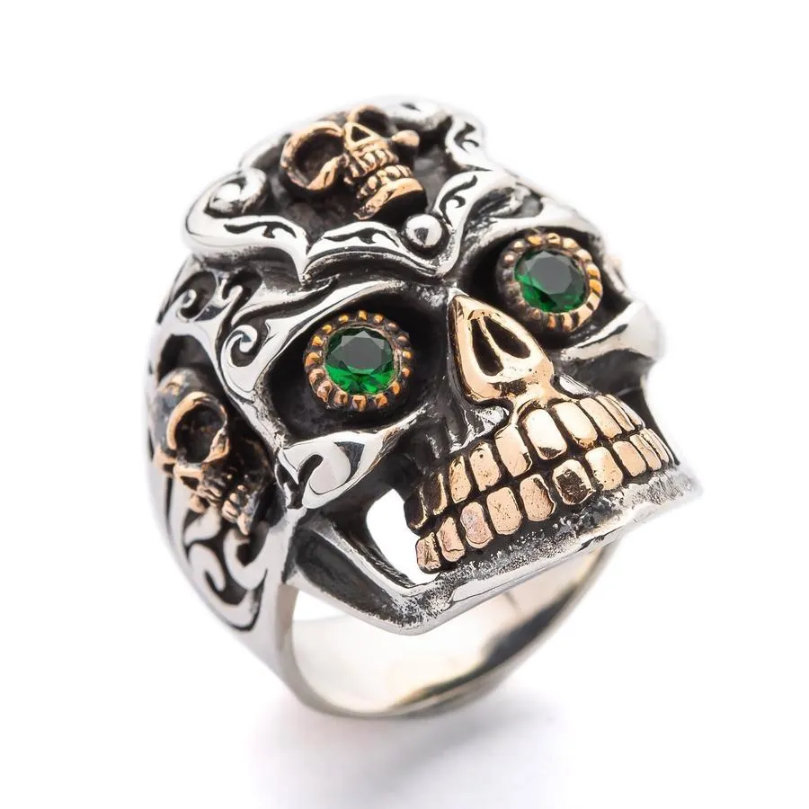 Silver Mexican Sugar Skull Mens Rings