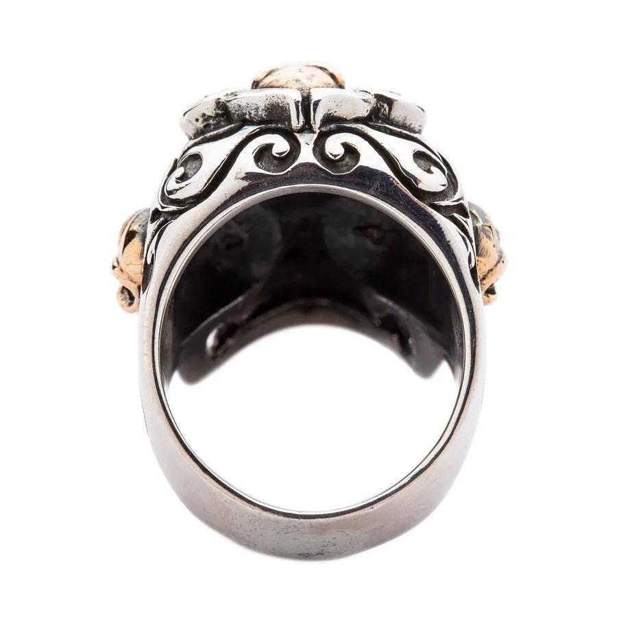 Silver Mexican Sugar Skull Mens Rings