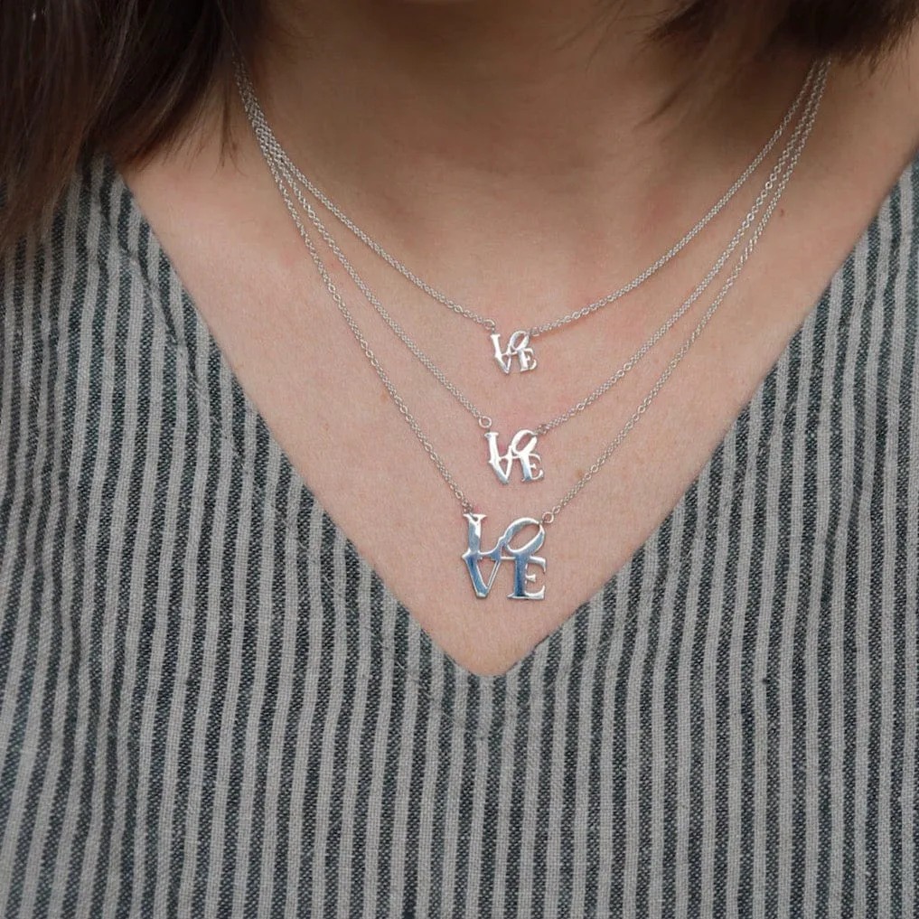 Silver Polished Extra Petite LOVE Necklace
