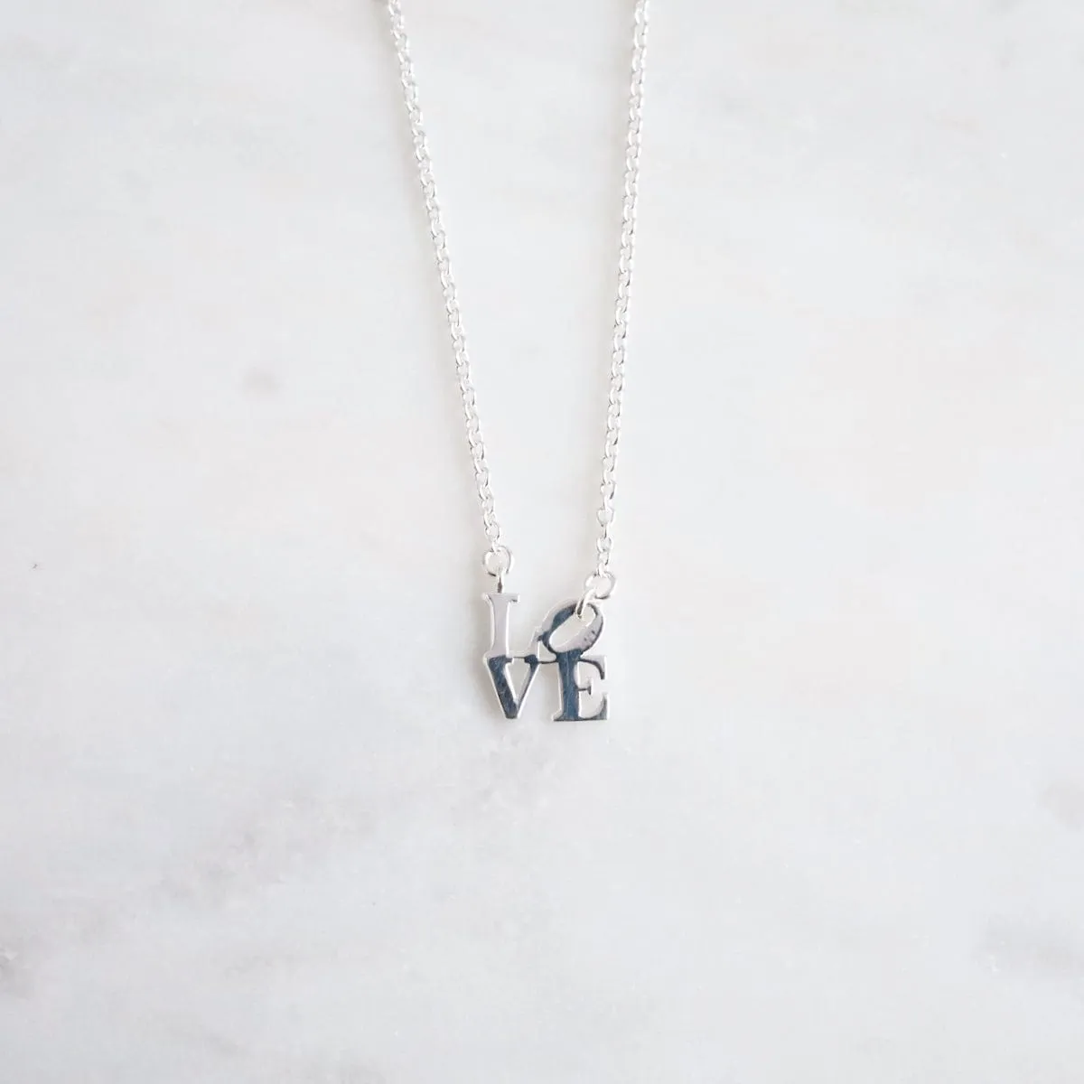 Silver Polished Extra Petite LOVE Necklace
