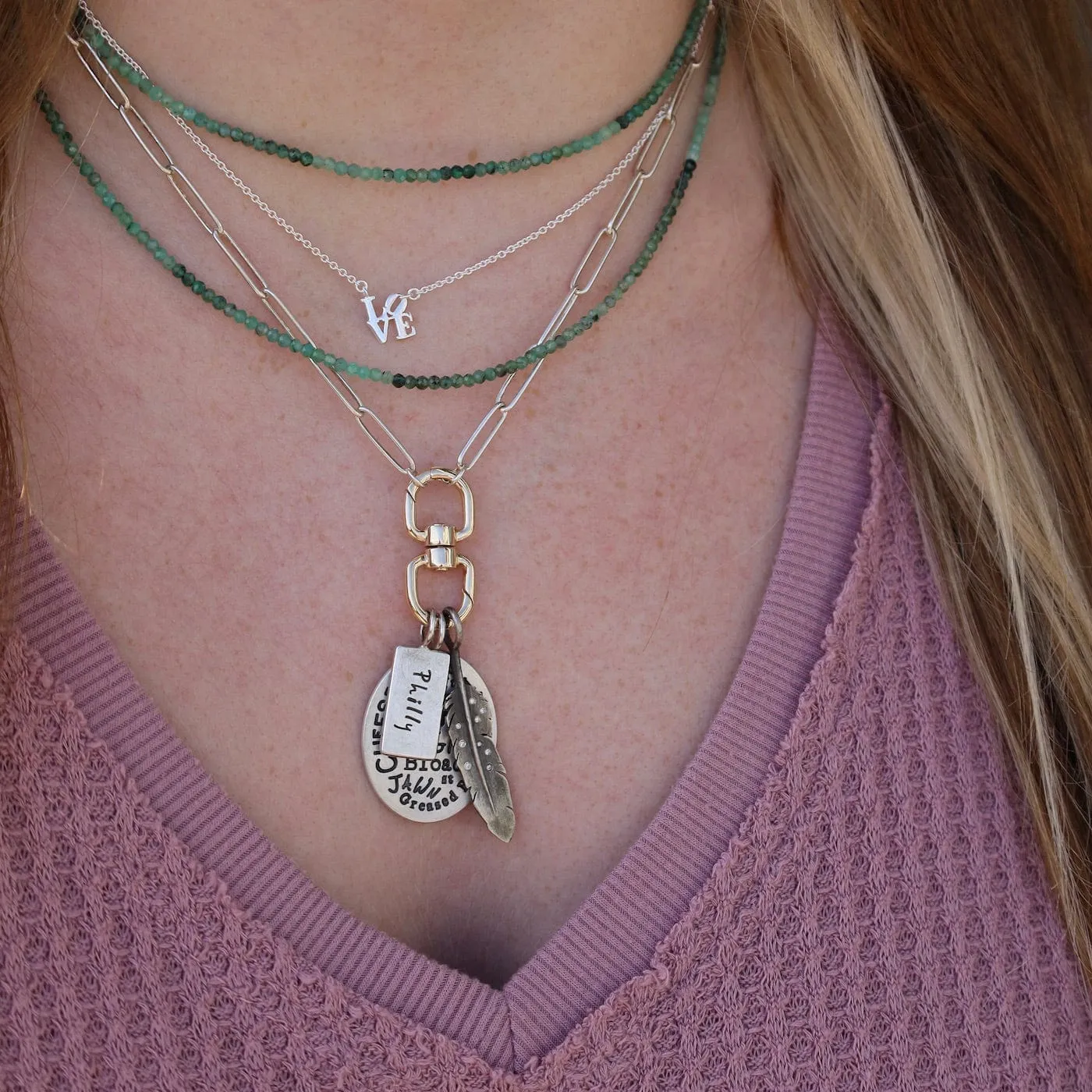 Silver Polished Extra Petite LOVE Necklace