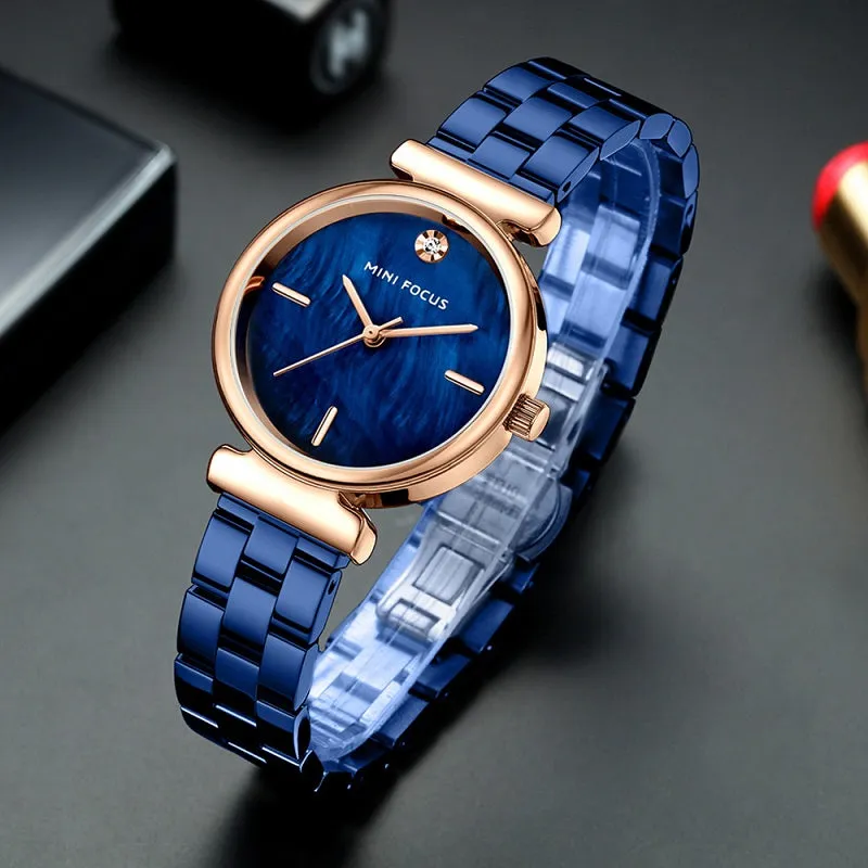 Simple fashion Japanese movement waterproof steel watch ladies watch