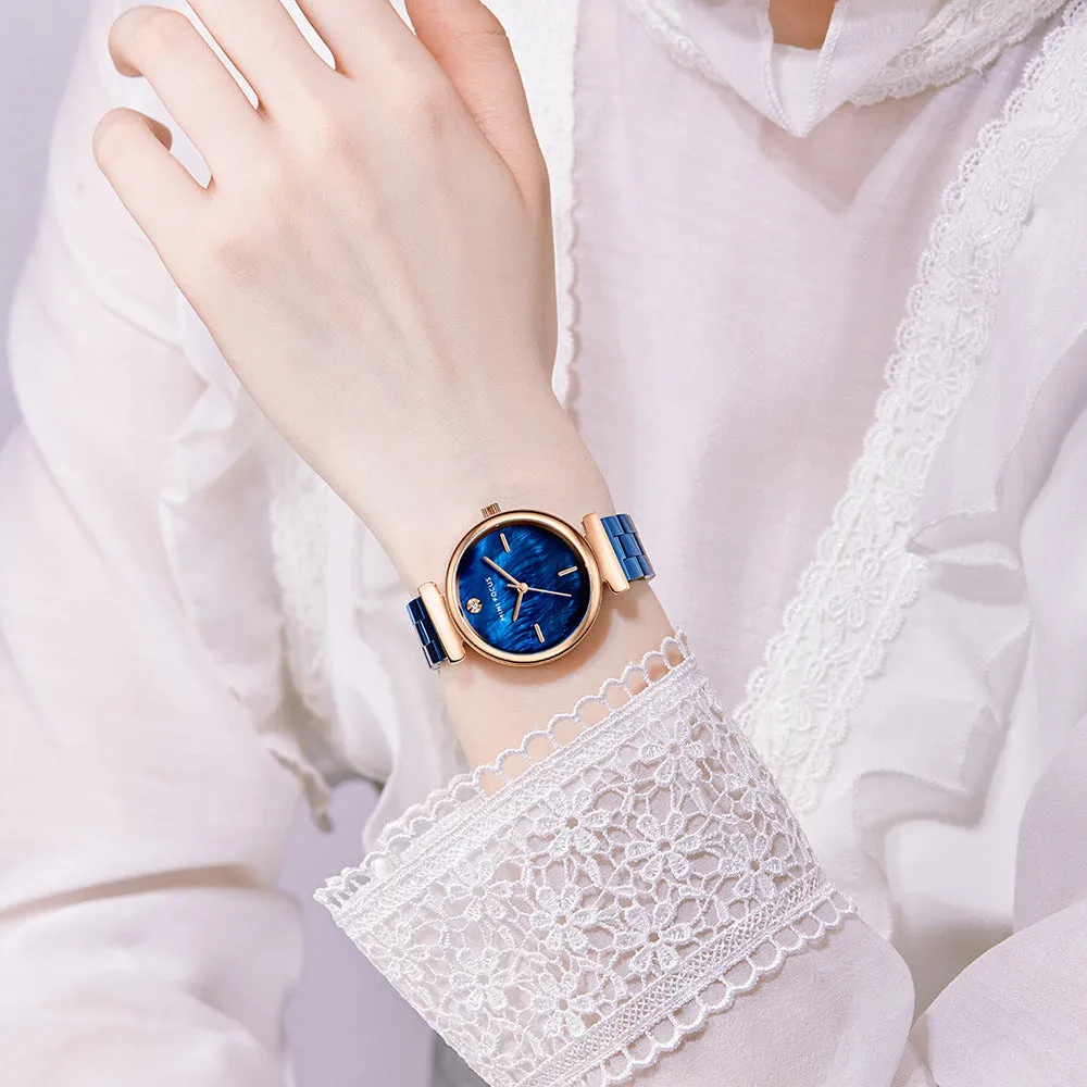 Simple fashion Japanese movement waterproof steel watch ladies watch