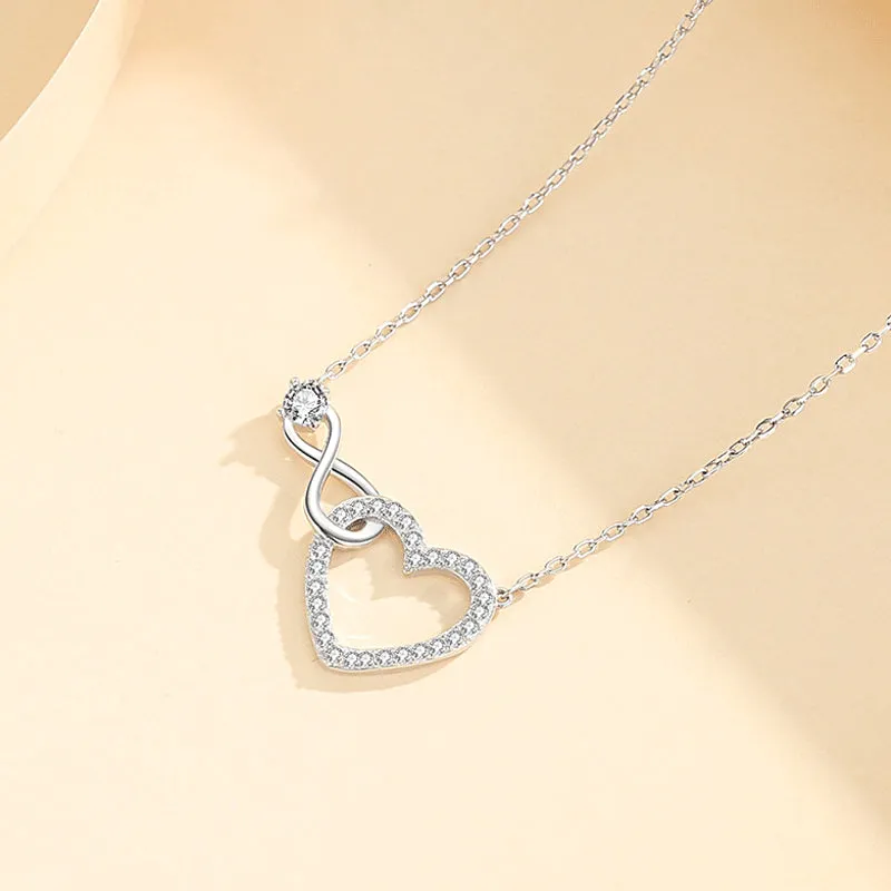 Simple Love Knot Necklace Female Temperament Heart-shaped