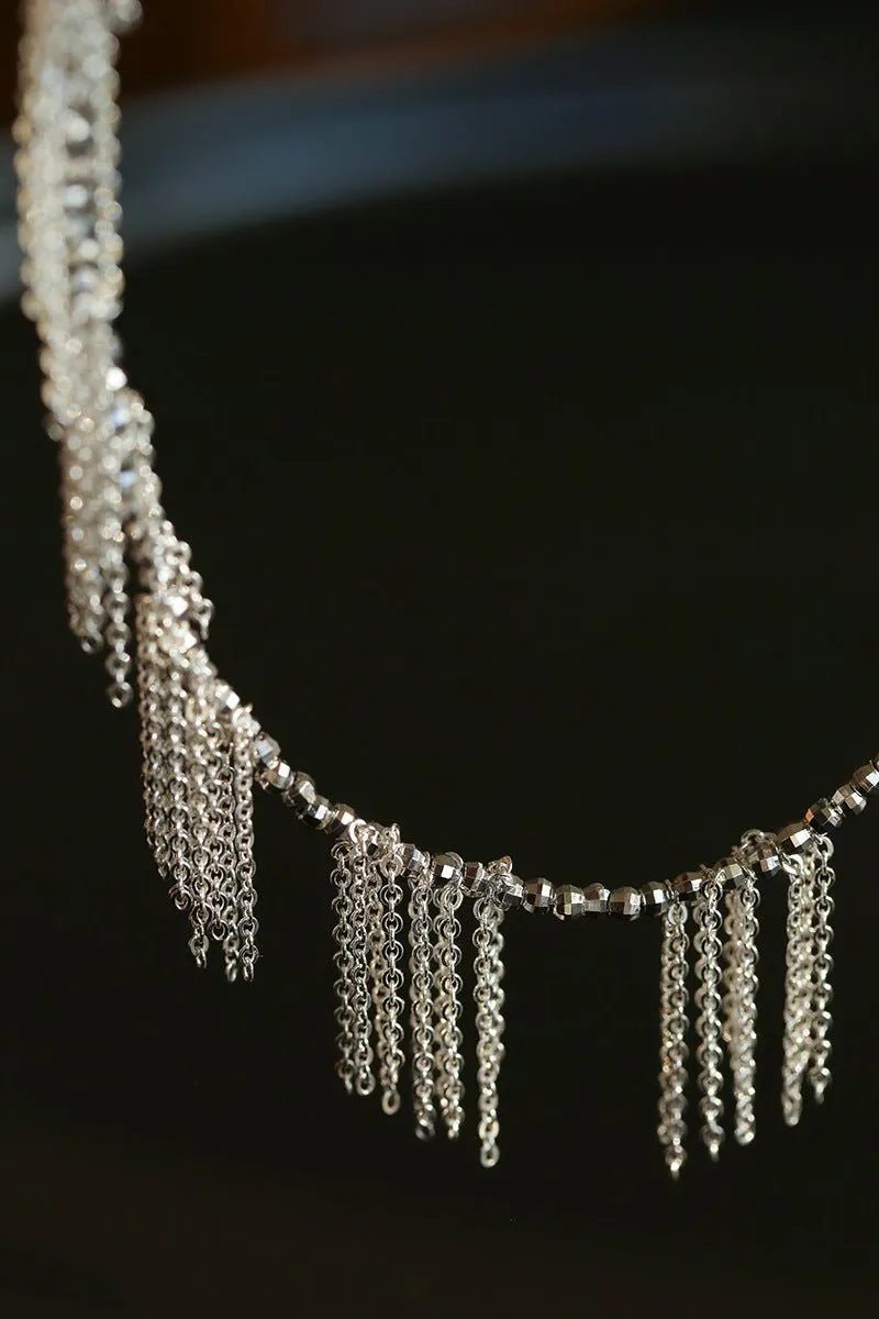 Sparkling Disco Tassel Necklace