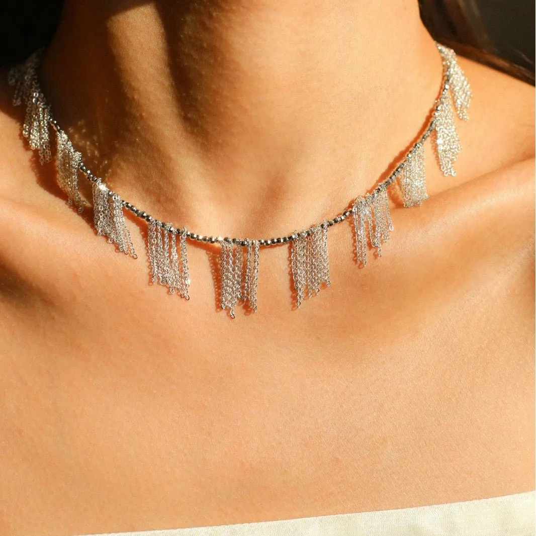 Sparkling Disco Tassel Necklace