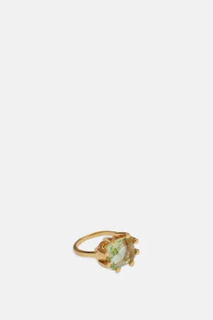 Square Claw Ring Light Green