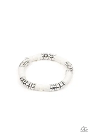 Stacked In Your Favor White-Bracelet