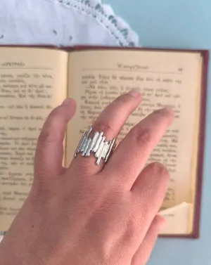 Stainless Steel Chunky Ring, Paint Drops Band Ring
