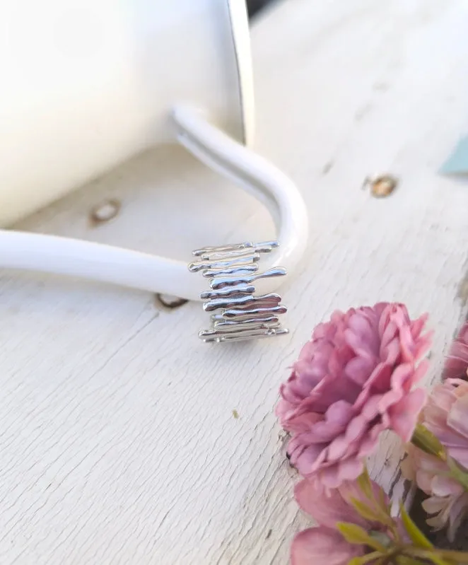Stainless Steel Chunky Ring, Paint Drops Band Ring
