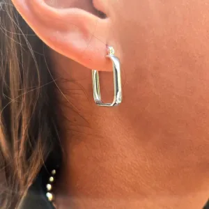 Sterling Silver Square Hoop Earrings