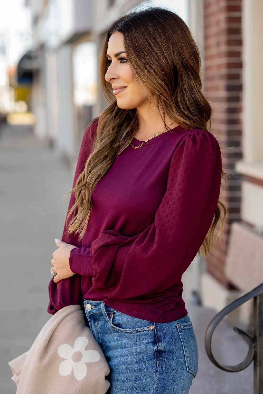 Subtle Dot Sleeve Solid Body Tee