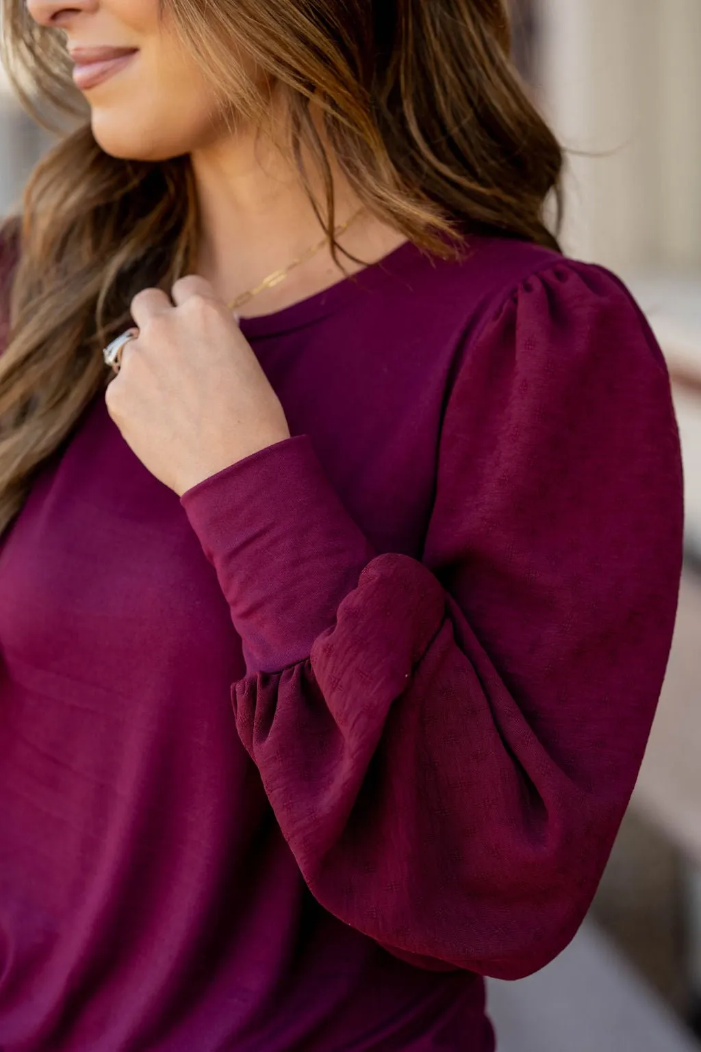 Subtle Dot Sleeve Solid Body Tee