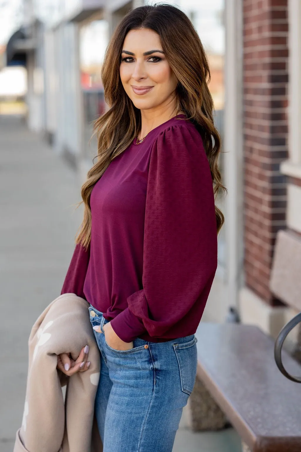 Subtle Dot Sleeve Solid Body Tee