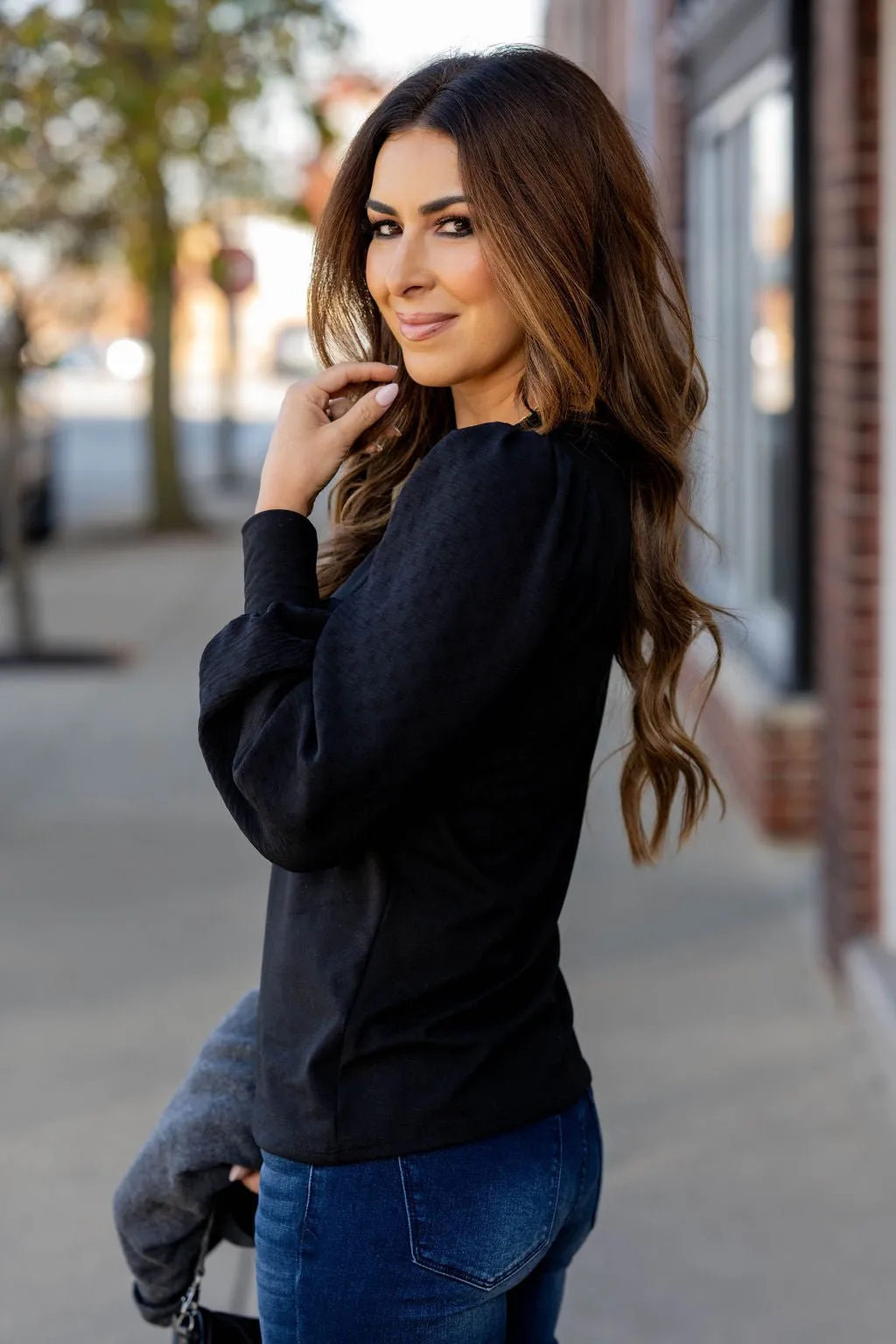 Subtle Dot Sleeve Solid Body Tee