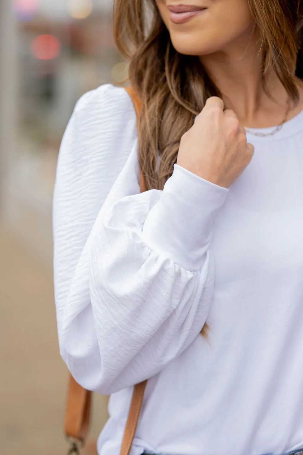 Subtle Dot Sleeve Solid Body Tee