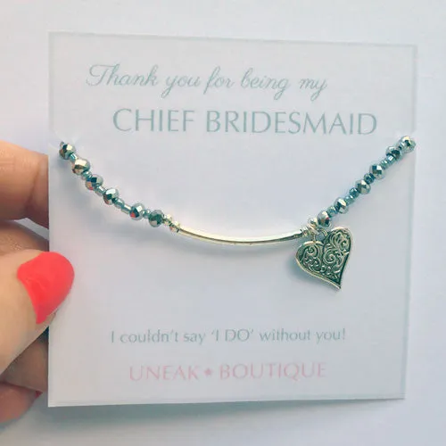 Thank you for being my Chief Bridesmaid Beaded Bracelet