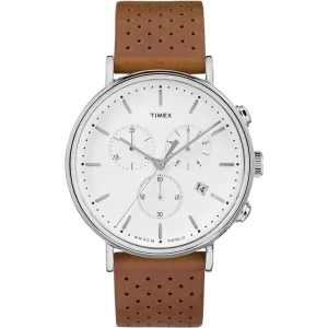 Timex Men 41 mm Size White Dial Leather Multifunctonal Analog Watch - TW2R26700