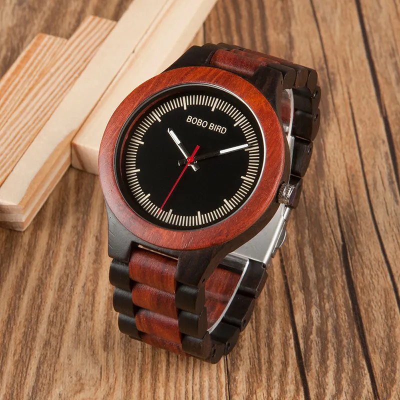 Two tone Wooden Link Strap Analog Watch
