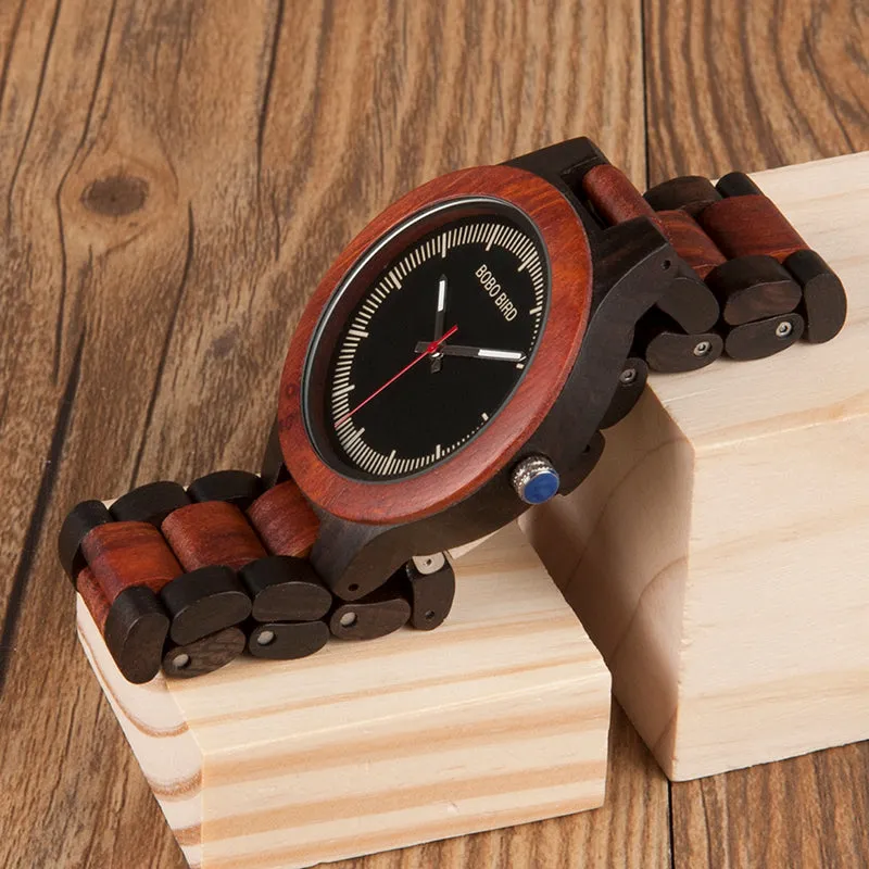 Two tone Wooden Link Strap Analog Watch