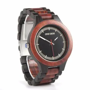Two tone Wooden Link Strap Analog Watch