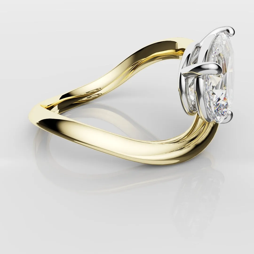 Unique 1.5ct Pear Solitaire Engagement Ring