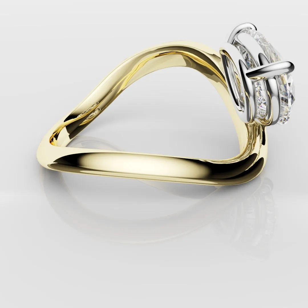 Unique 1.5ct Pear Solitaire Engagement Ring