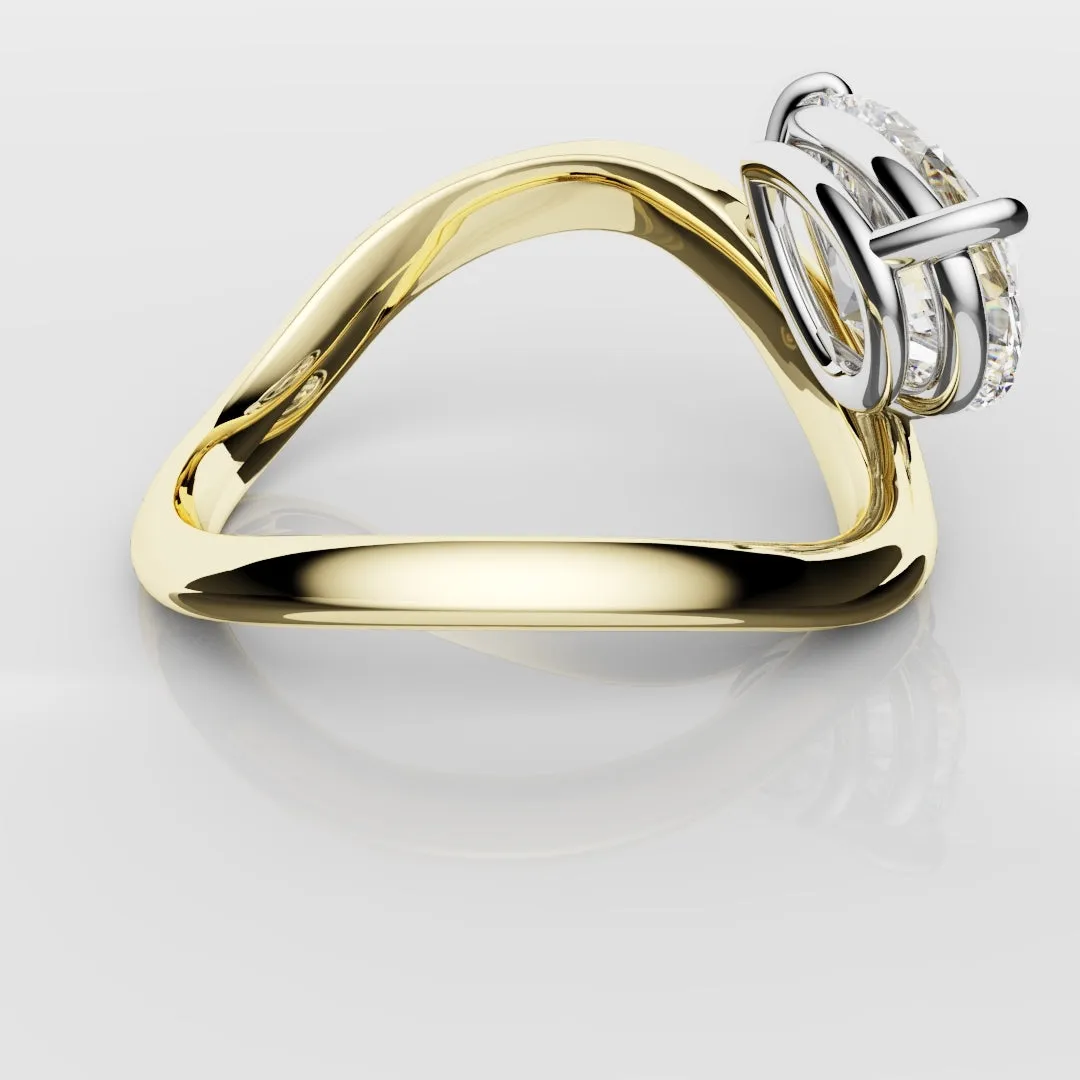 Unique 1.5ct Pear Solitaire Engagement Ring