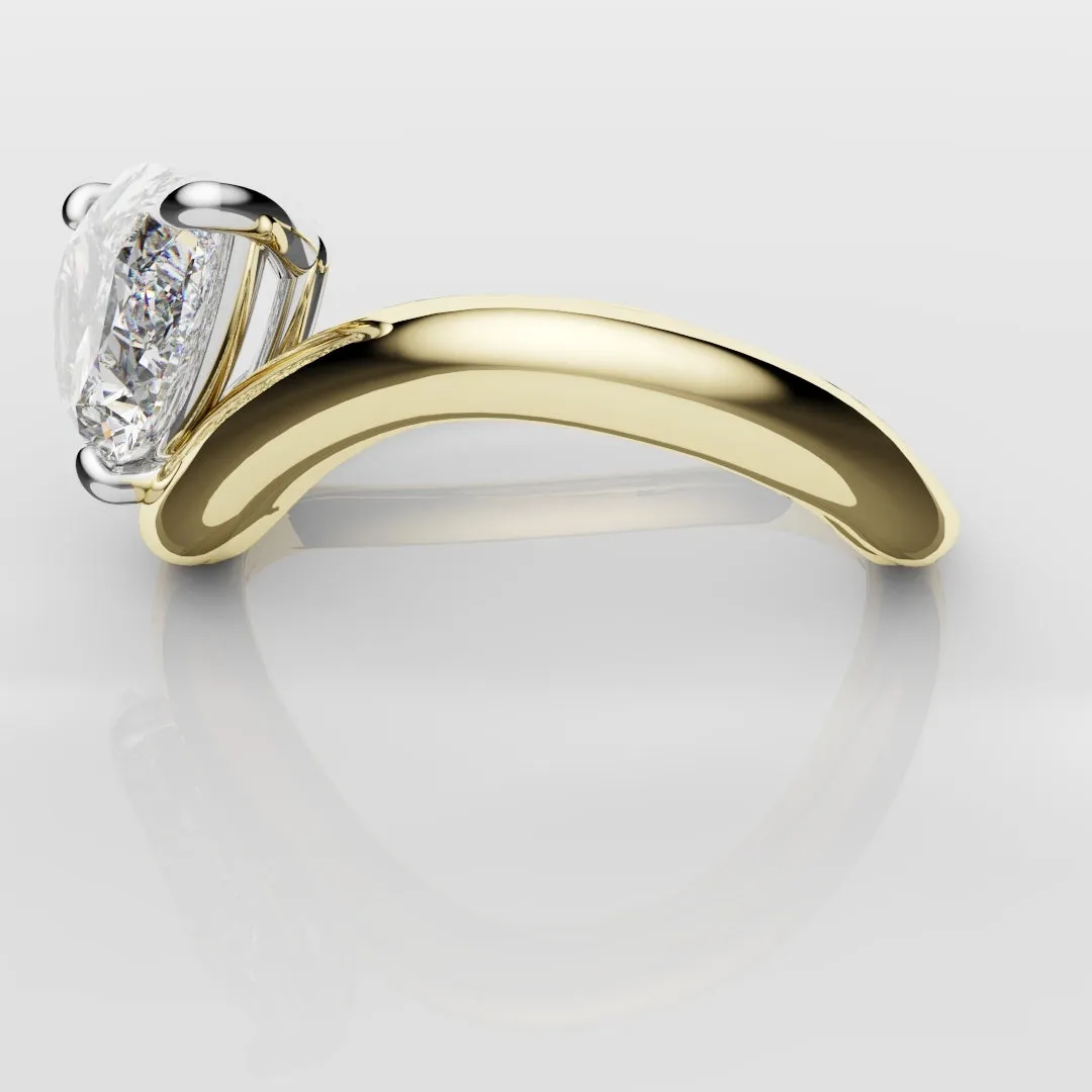 Unique 1.5ct Pear Solitaire Engagement Ring