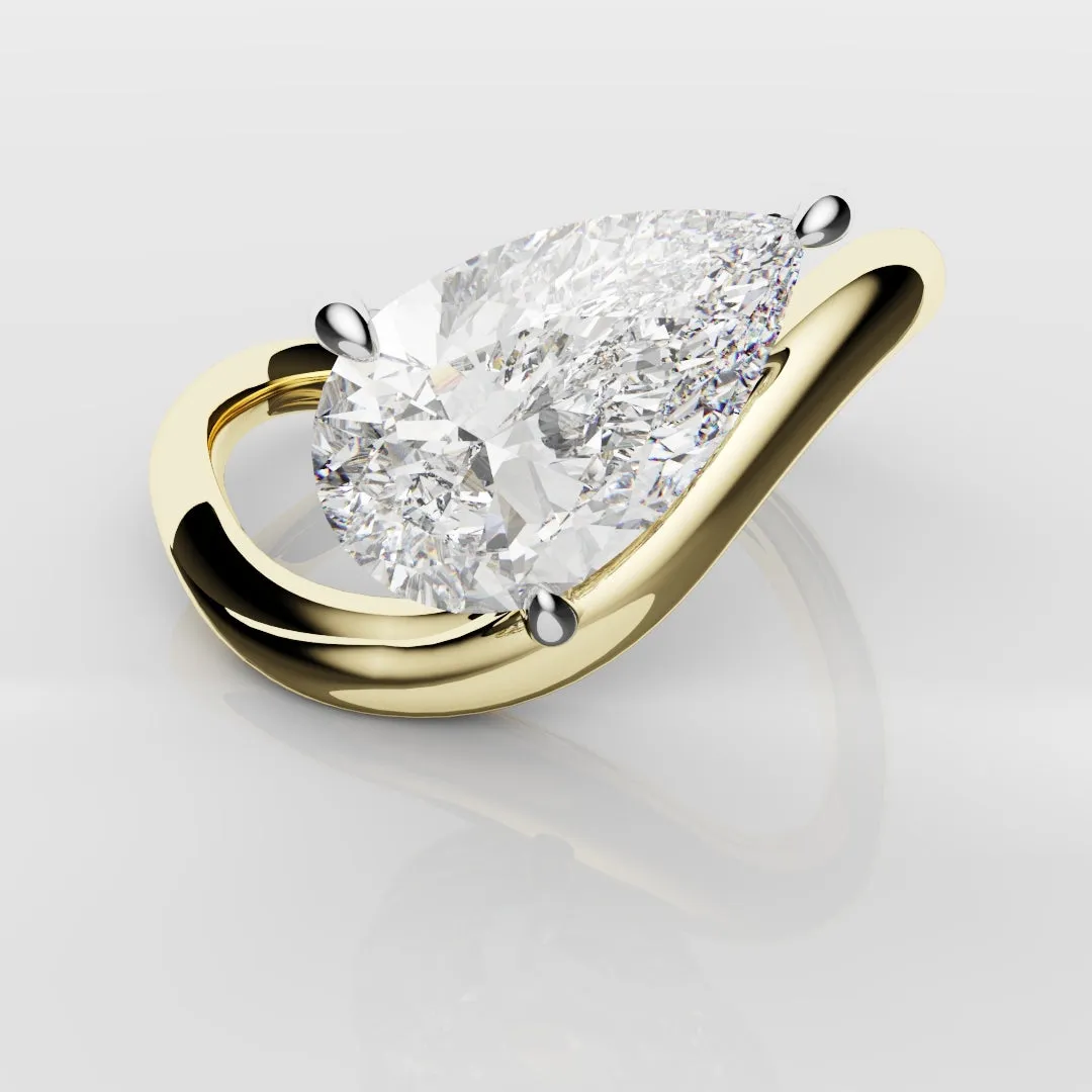 Unique 1.5ct Pear Solitaire Engagement Ring