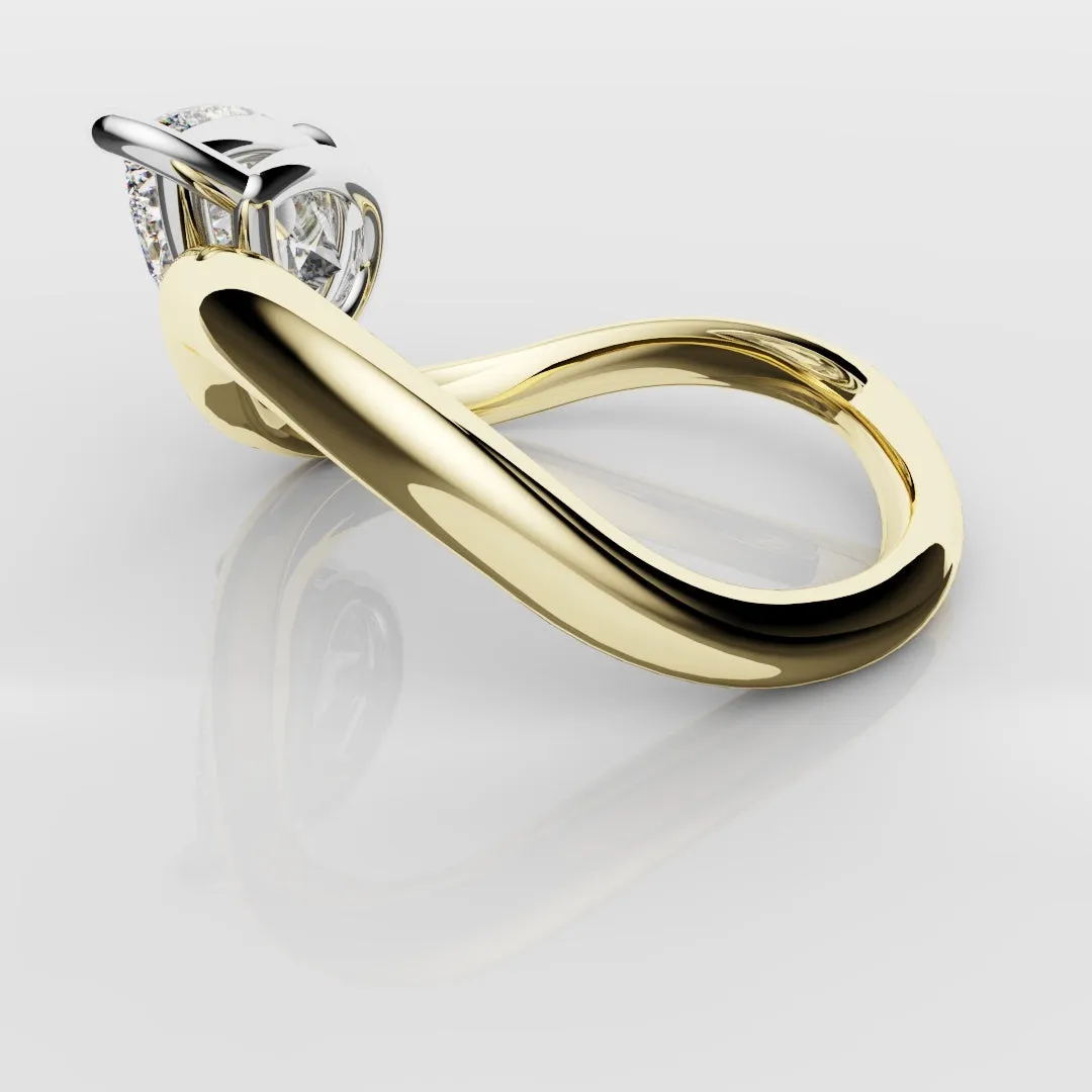 Unique 1.5ct Pear Solitaire Engagement Ring