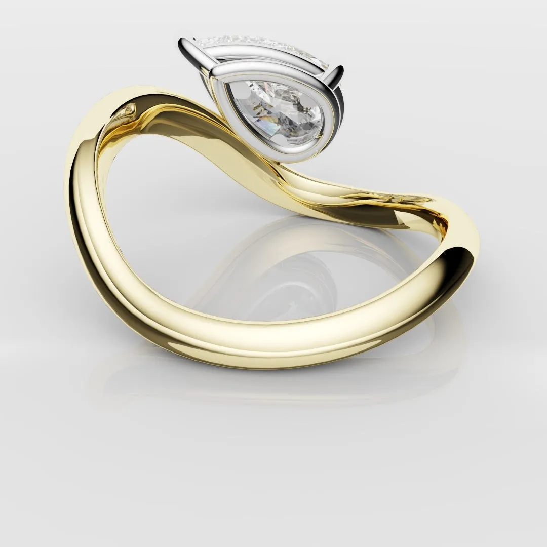 Unique 1.5ct Pear Solitaire Engagement Ring