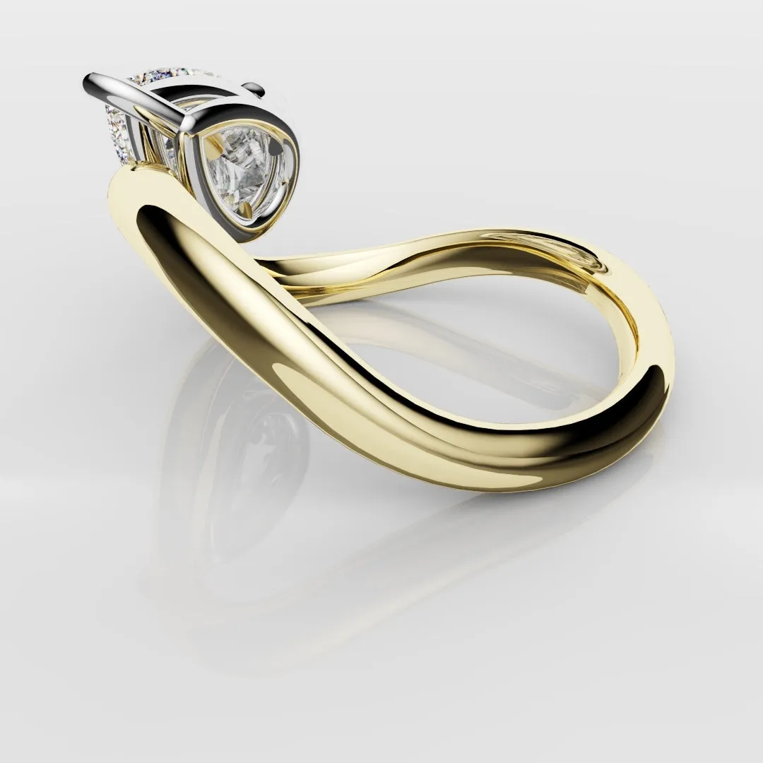 Unique 1.5ct Pear Solitaire Engagement Ring