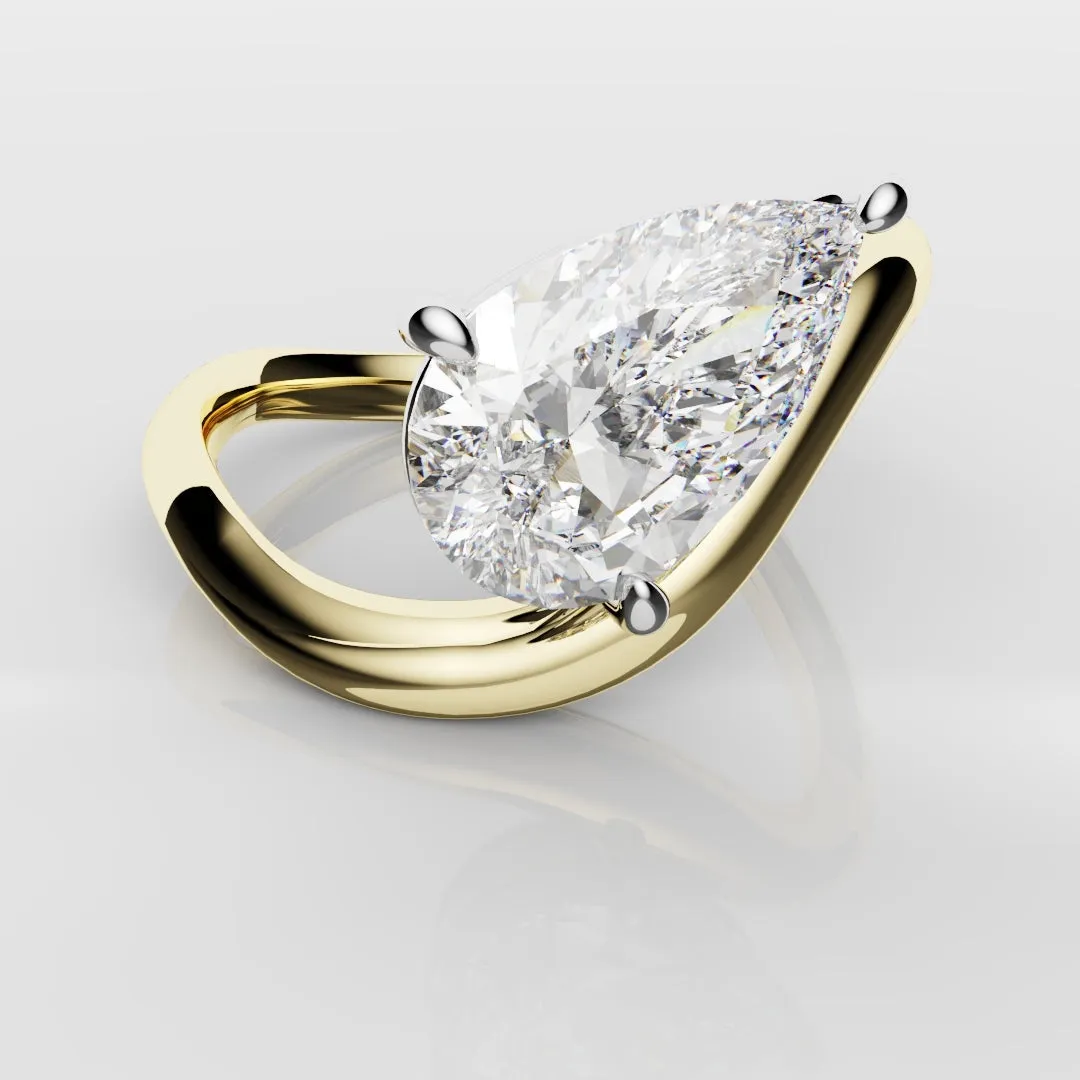Unique 1.5ct Pear Solitaire Engagement Ring