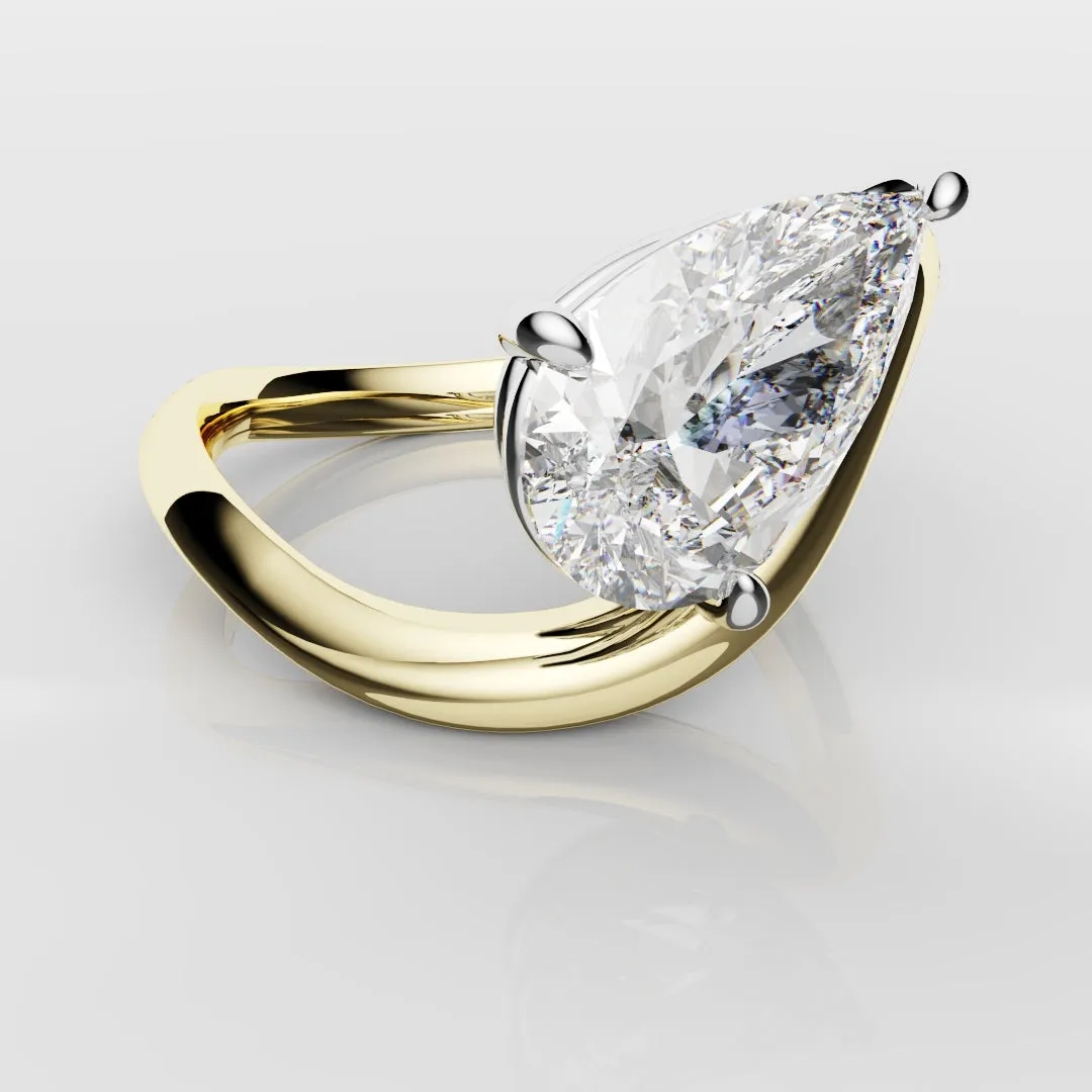 Unique 1.5ct Pear Solitaire Engagement Ring