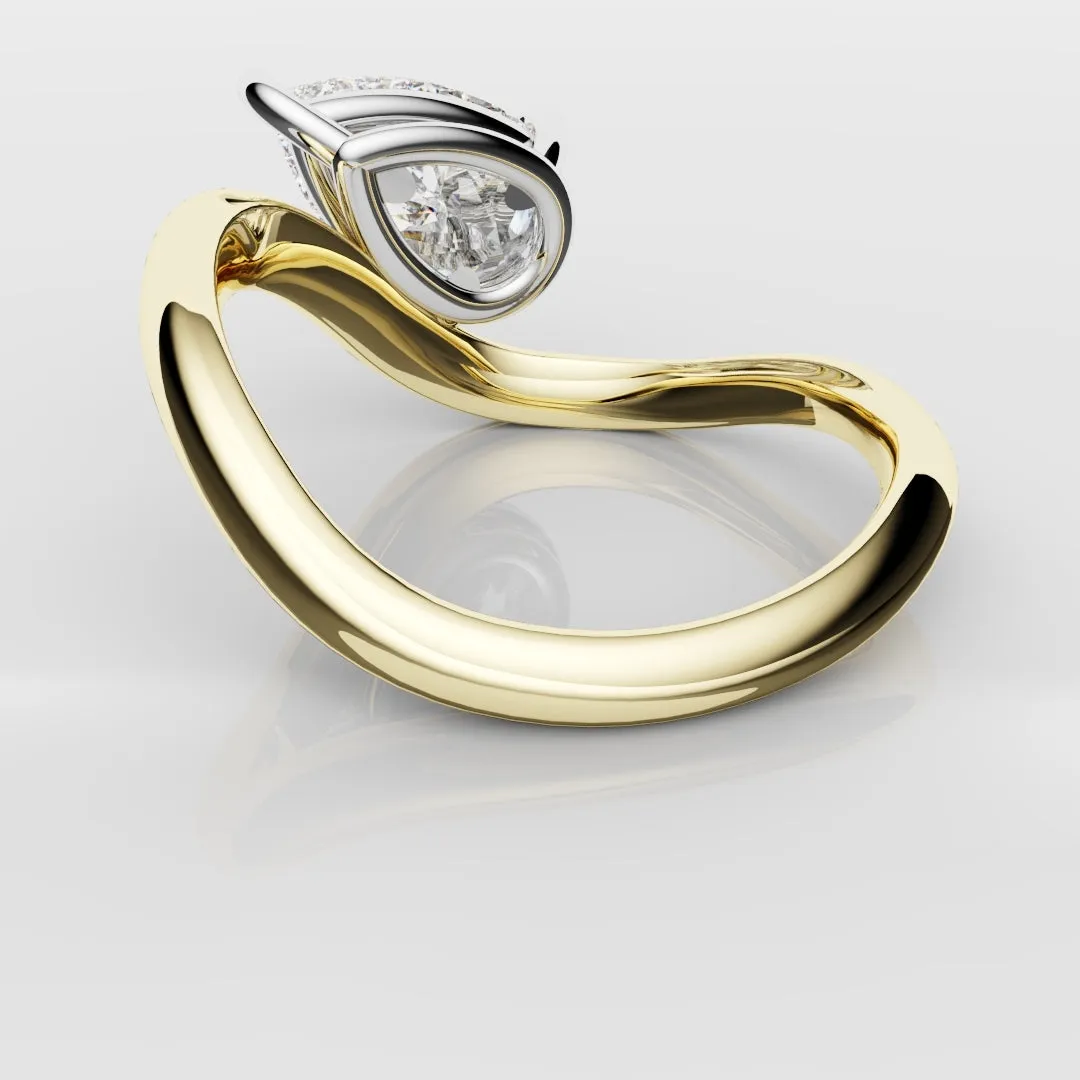 Unique 1.5ct Pear Solitaire Engagement Ring