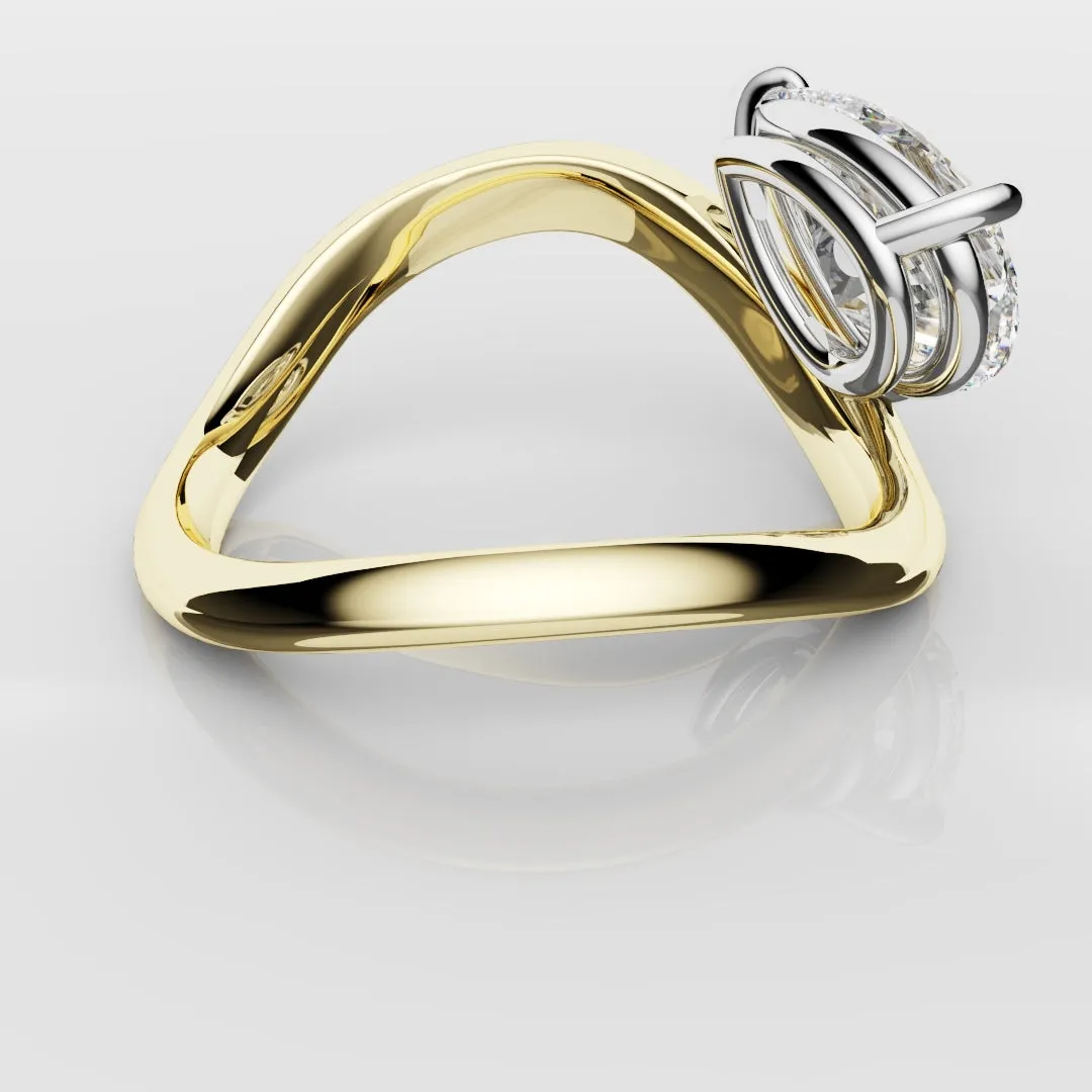Unique 1.5ct Pear Solitaire Engagement Ring