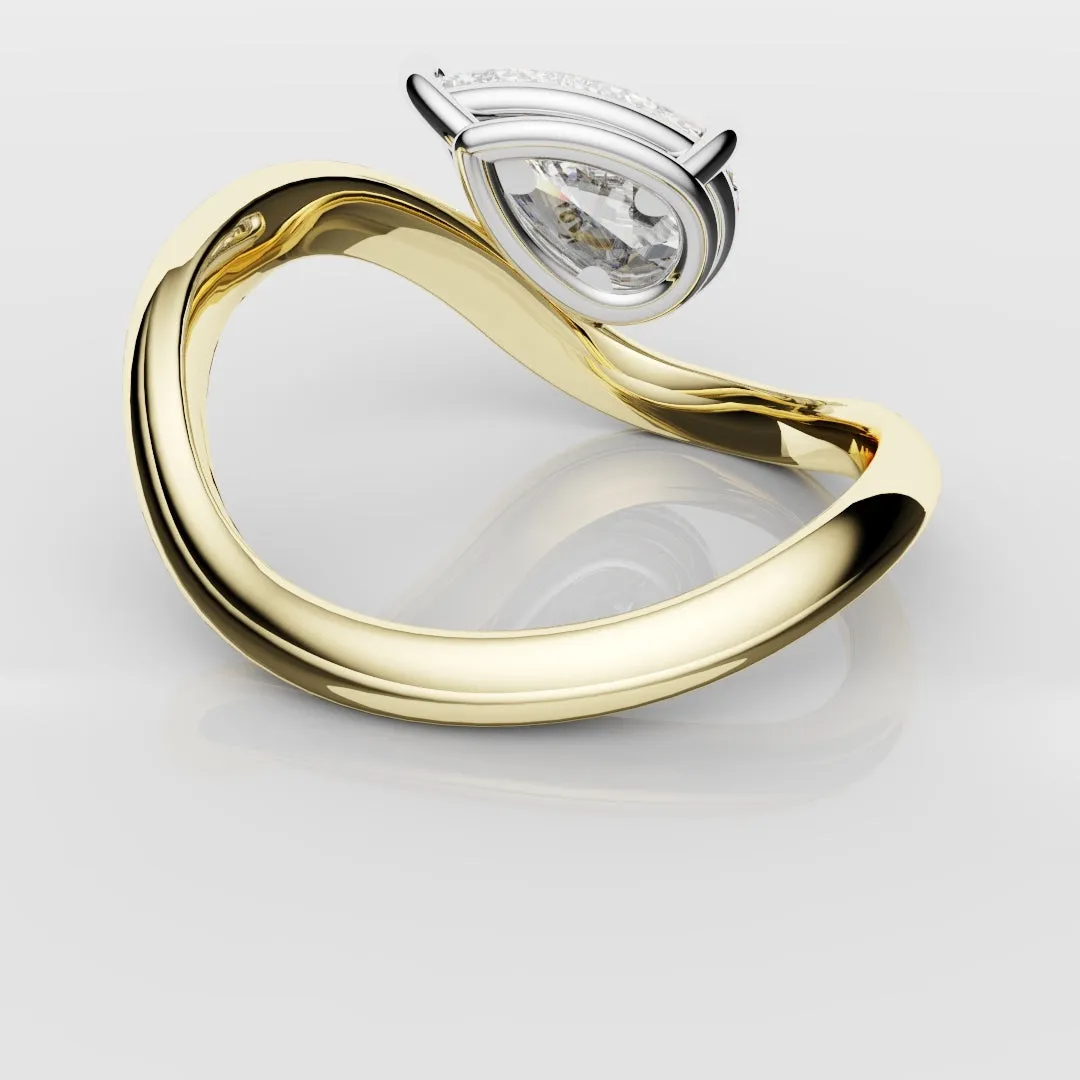 Unique 1.5ct Pear Solitaire Engagement Ring