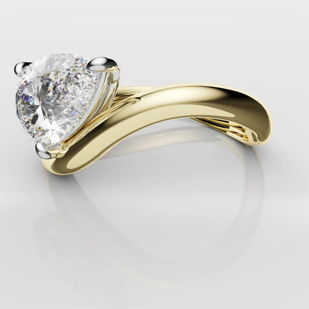 Unique 1.5ct Pear Solitaire Engagement Ring