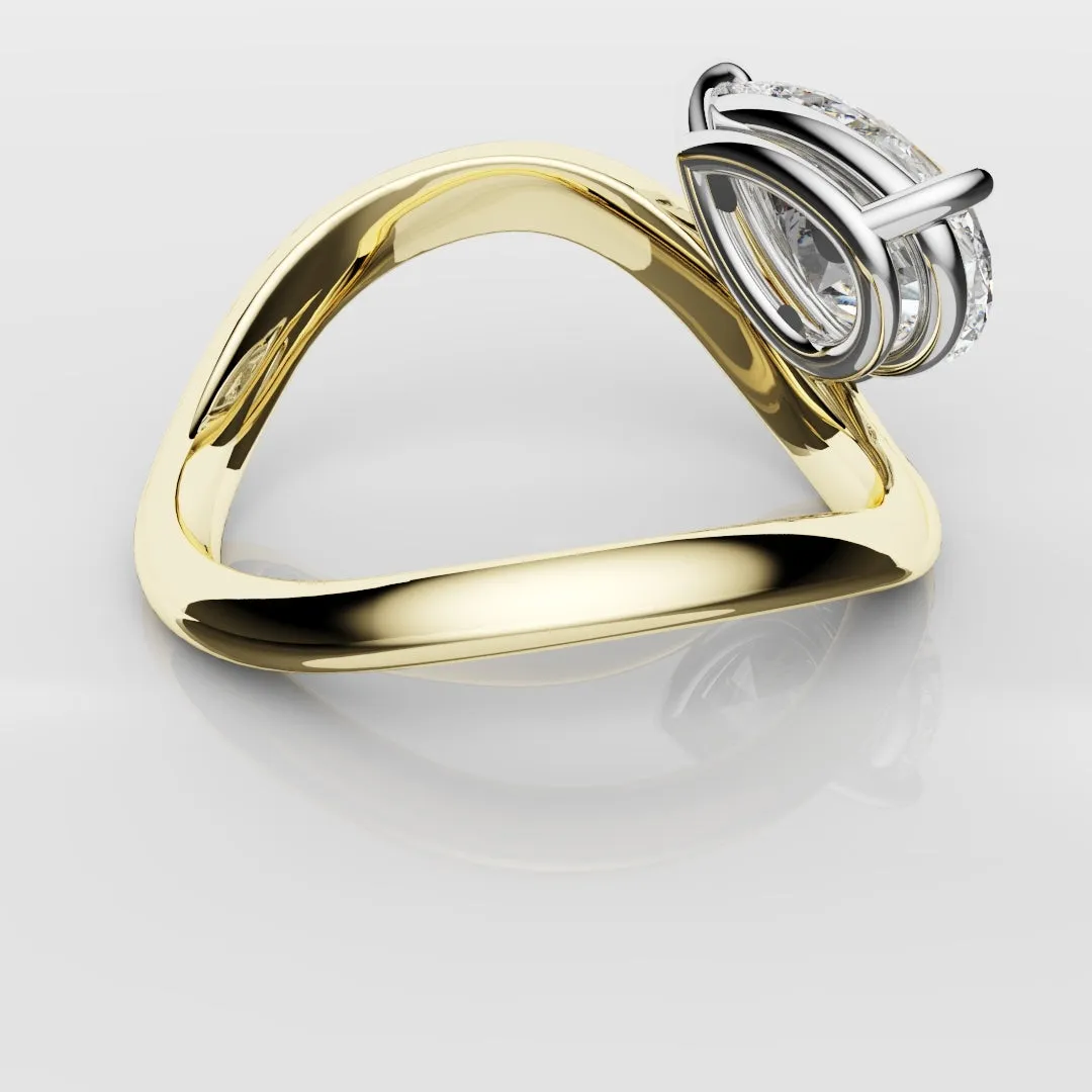 Unique 1.5ct Pear Solitaire Engagement Ring
