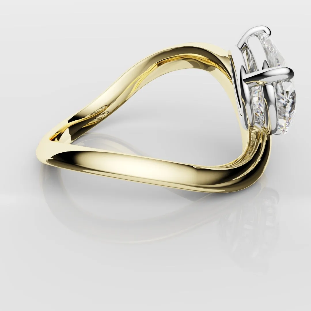 Unique 1.5ct Pear Solitaire Engagement Ring