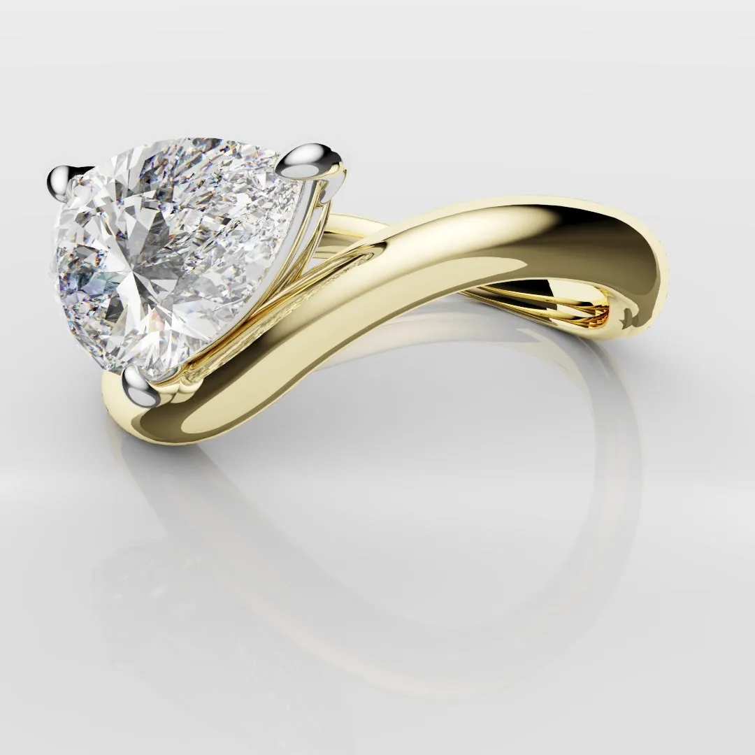 Unique 1.5ct Pear Solitaire Engagement Ring