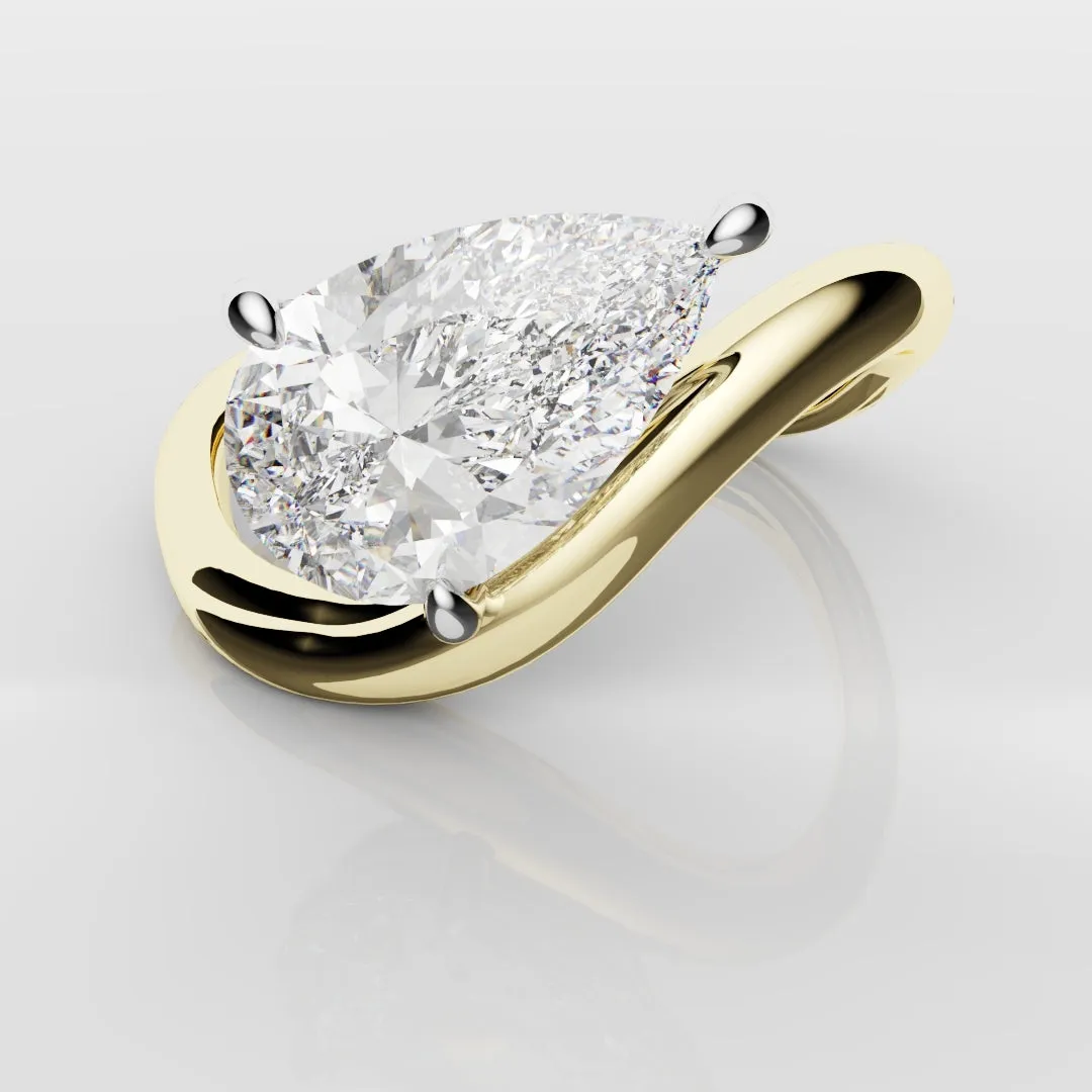 Unique 1.5ct Pear Solitaire Engagement Ring