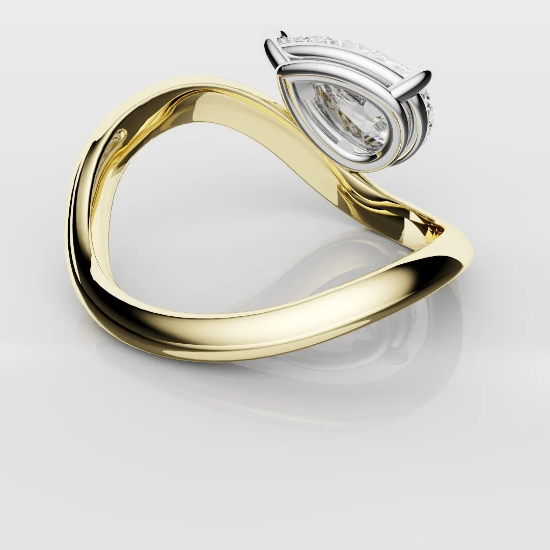 Unique 1.5ct Pear Solitaire Engagement Ring