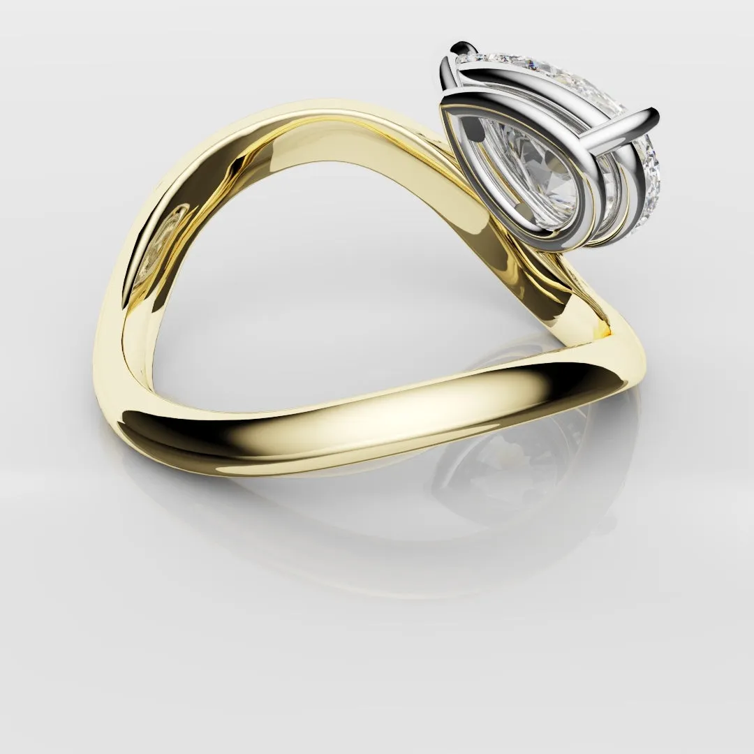 Unique 1.5ct Pear Solitaire Engagement Ring
