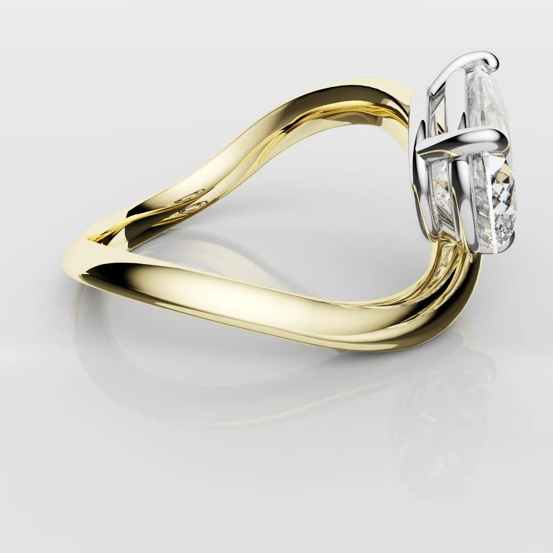 Unique 1.5ct Pear Solitaire Engagement Ring