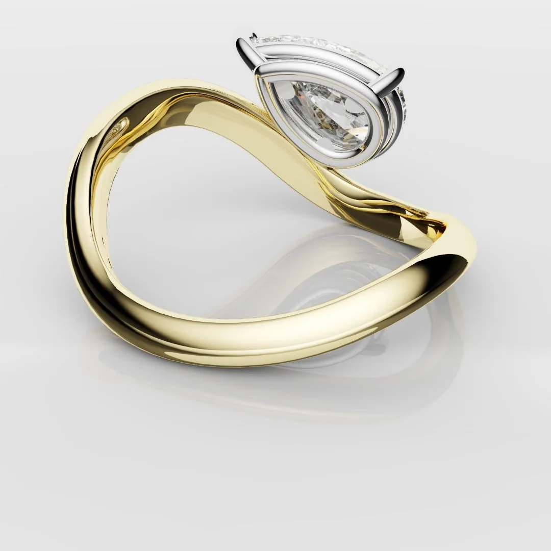 Unique 1.5ct Pear Solitaire Engagement Ring
